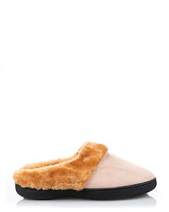 Retts Ladies Fur Half Slipper Beige