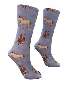 Sox Trot Denim Horse Knee Highs