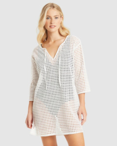 Sea Level Eyelet Cover Up - White