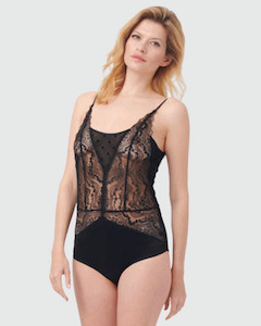 Oh Zuza Patchwork Lace Bodysuit - Black