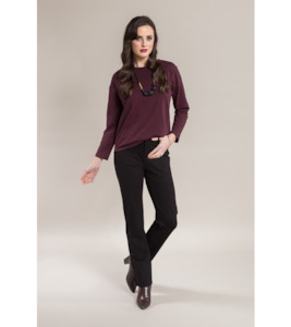 Slim leg print ponti pant with fly - Labels-Vassalli : Gaby's Warkworth - VASSALLI C24