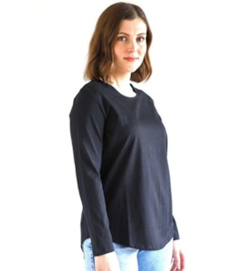 Must have long sleeve tee - Labels-White on Black : Gaby's Warkworth - WHITE ON BLACK C24