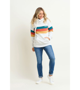 Clothing: Stripe Elise hoodie - Brakeburn is designed in the United Kingdom and uses mainly natural fabrics. Proudly stocked at Gaby's, Warkworth - BRAKEBURN C24