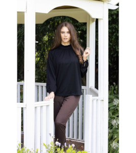 Merino ruffle neck top - Labels-Vassalli : Gaby's Warkworth - VASSALLI C23