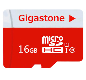 Gigastone High Capacity 16GB TF / Micro SDHC Class 10 Memory Card for Cameras