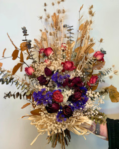 Dried Arrangement Red & Purple