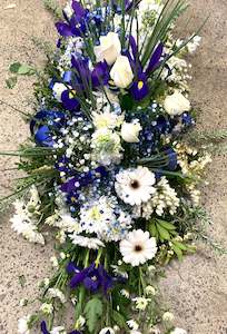 Blue & Purple Casket Spray