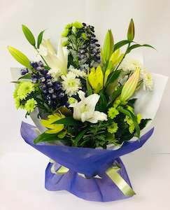 Florist: White, Green & Purple Bouquet