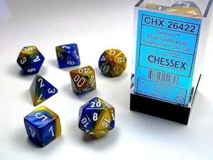 Chessex Gemini Blue-Gold/white Polyhedral 7-Die Set (CHX 26422)