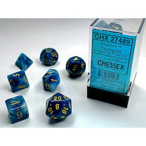 Chessex Phantom Teal/gold Polyhedral 7-Die Set (CHX 27489)