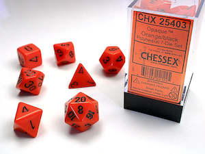 Chessex Opaque Orange/black Polyhedral 7-Die Set (CHX 25403)