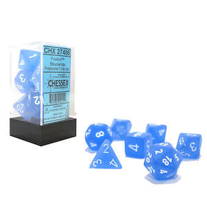 Chessex Frosted Blue/white Polyhedral 7-Die Set (CHX 27406)