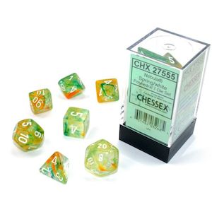 Game: Chessex Nebula Spring/white Polyhedral 7-Die Set (CHX 27555)