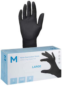 Black Nitrile Glove Large Box 100