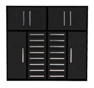 Ultimate Tool Cabinet With Drawers and Cupboards Black