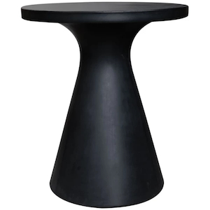 Corfu Concrete Pedestal Dining Table – Black