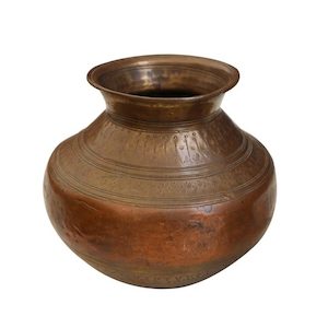 Original Brass Water Pot – Carved