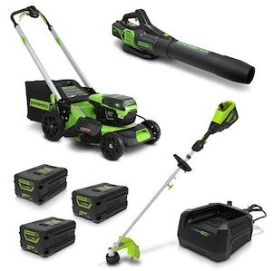 Greenworks 60V Combo Pack - 51cm Self-Propelled Lawn Mower, Trimmer, Blower Kit