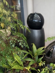 EBONY Black Terrazzo Ball on Stand