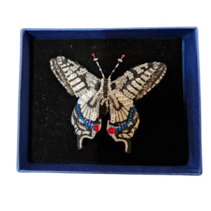 Old World Swallowtail butterfly brooch