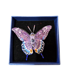 Eastern Black Swallow Tail butterfly brooch