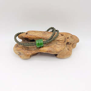 Jewellery: Olive, Dark Green Cord Single Beaded Bracelet