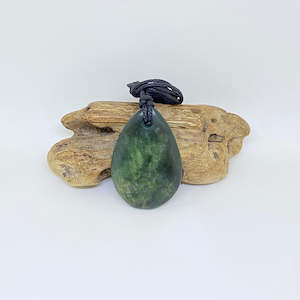 Dark Marsden Flower Jade Roimata Drop Pendant