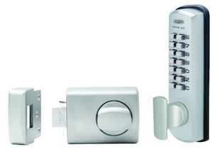 DX DIGITAL KEYPAD WITH 002 DEADLATCH WITH KNOB DP - SATIN CHROME