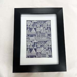 Christchurch Print in 6x4 Frame - Blue