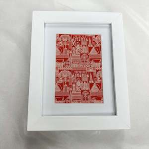 Christchurch Print in 6x4  Frame - Red