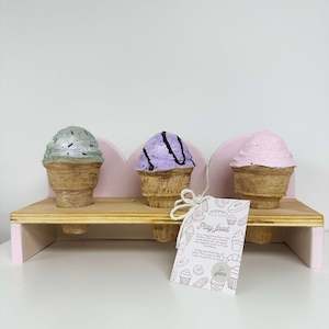 Ice Cream Stand with Ice Cream Cones Pink Stand