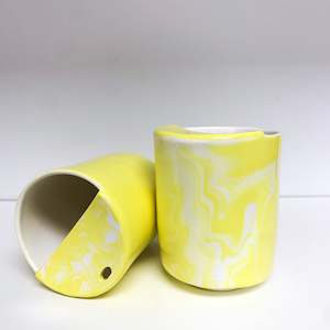 Yellow Marbled Takeaway Mug