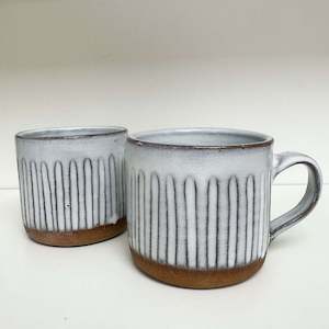 Carved White Mugs