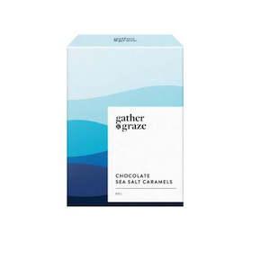 GATHER & GRAZE CHOCOLATE SEA SALT CARAMELS 60G BLUE