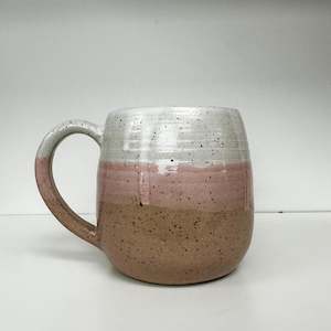 Homewares: Handmade Round Pottery Mug - Sunset Pink