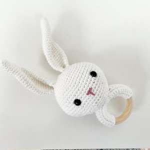 Homewares: Handmade Crochet Rattle - White