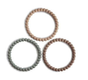 Homewares: PEARL TEETHING BRACELET - CLARY SAGE / TUSCANY / DESERT SAND