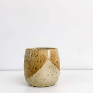 Handmade Pottery Round Dimpled Tumblers - Speckled Tan