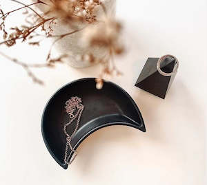 Homewares: Moon Trinket Dish - Black