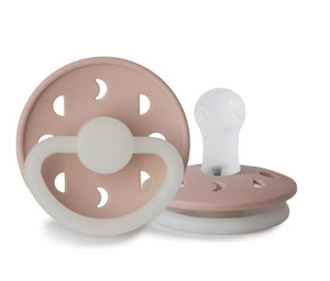 Frigg Night Moon Phase Pacifier Silicone or Rubber - Blush