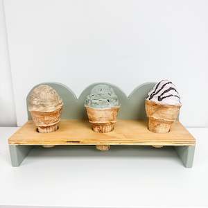 Homewares: Ice Cream Stand with Ice Cream Cones Sage Stand