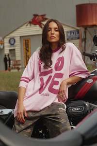 The Very Oversized Love Revolution Tee - Pink