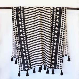 Black and Beige Pattern Throw