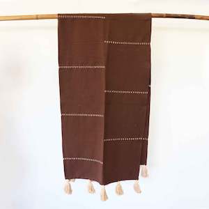 Brown with Light Brown Tassels Runner