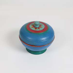 Blue Wooden Storage Bowl