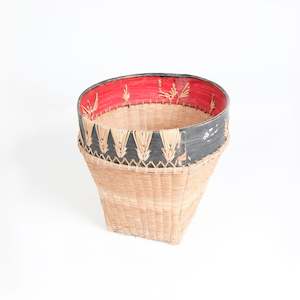 Natural and Black Bamboo Basket