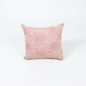 Cushions: Pink Double Sided Patterned Cotton Cushion Cover