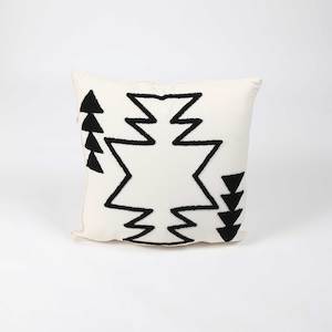 Natural with Black Pattern Cotton Cushion Cover