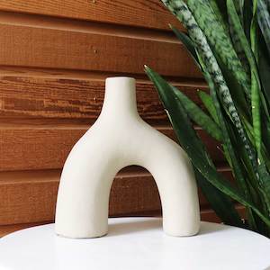 Taupe Arc Pottery Vase