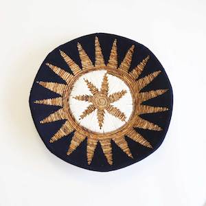 Wall Art: Decorative Navy, White & Natural Rope Woven Wall Art/Plate